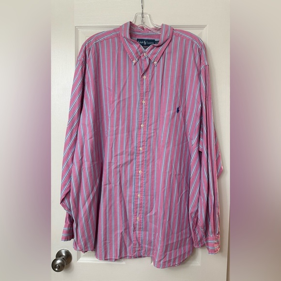 Ralph Lauren Other - Ralph Lauren Red White Blue Striped Button Down Shirt Men’s 3XB